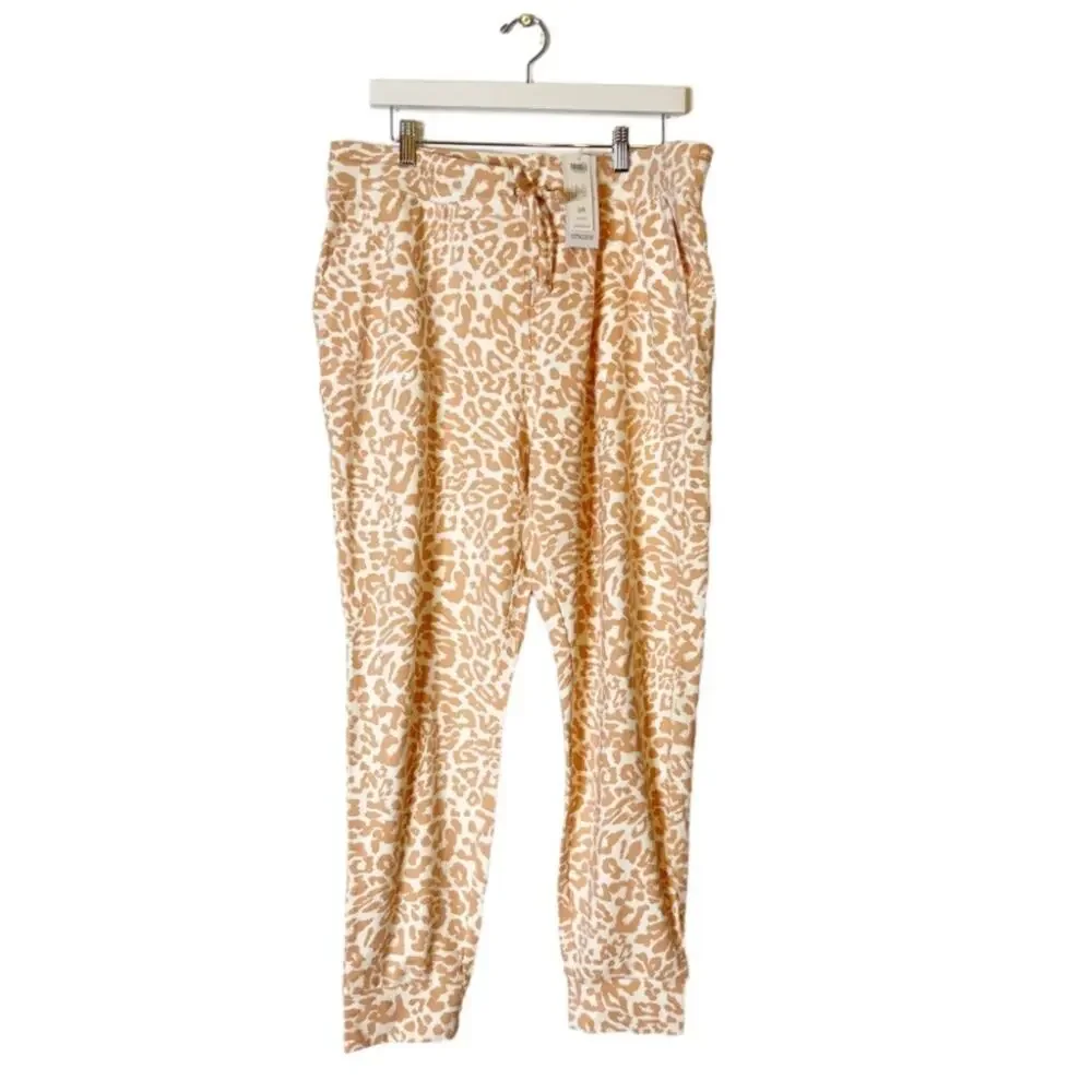 NWT Chico’s zenergy Pima jogger animal print leopard ecru sz XL - Picture 2 of 5